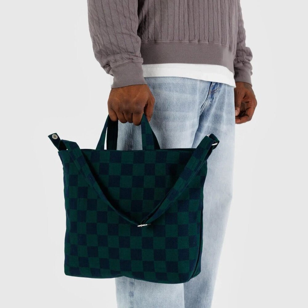NWT Baggu Horizontal Zip Duck Bag - Navy Green Check - Picture 6 of 9